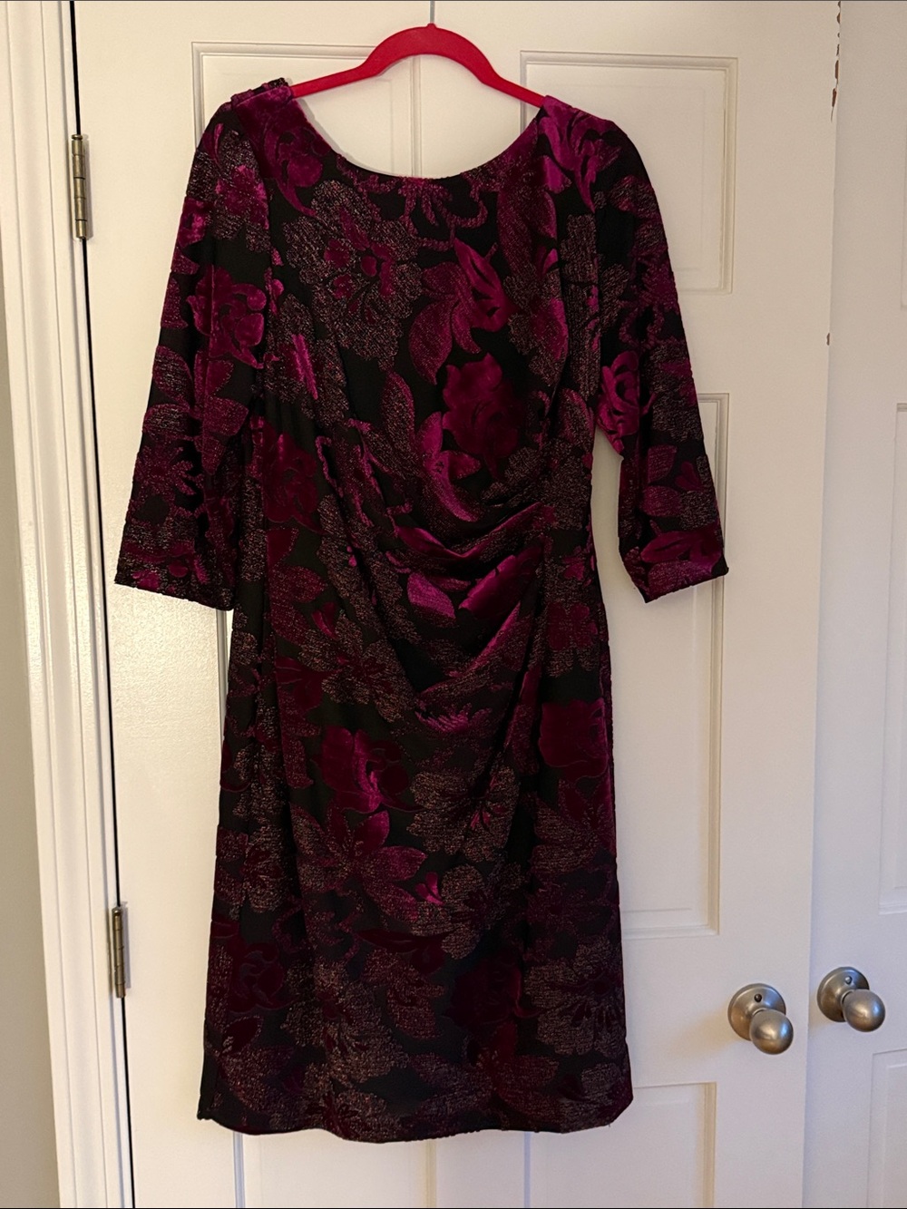 Adrianna Papell Black & Fuchsia Floral dress sz 14